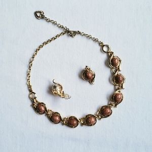 Matching chocker with clip on earrings